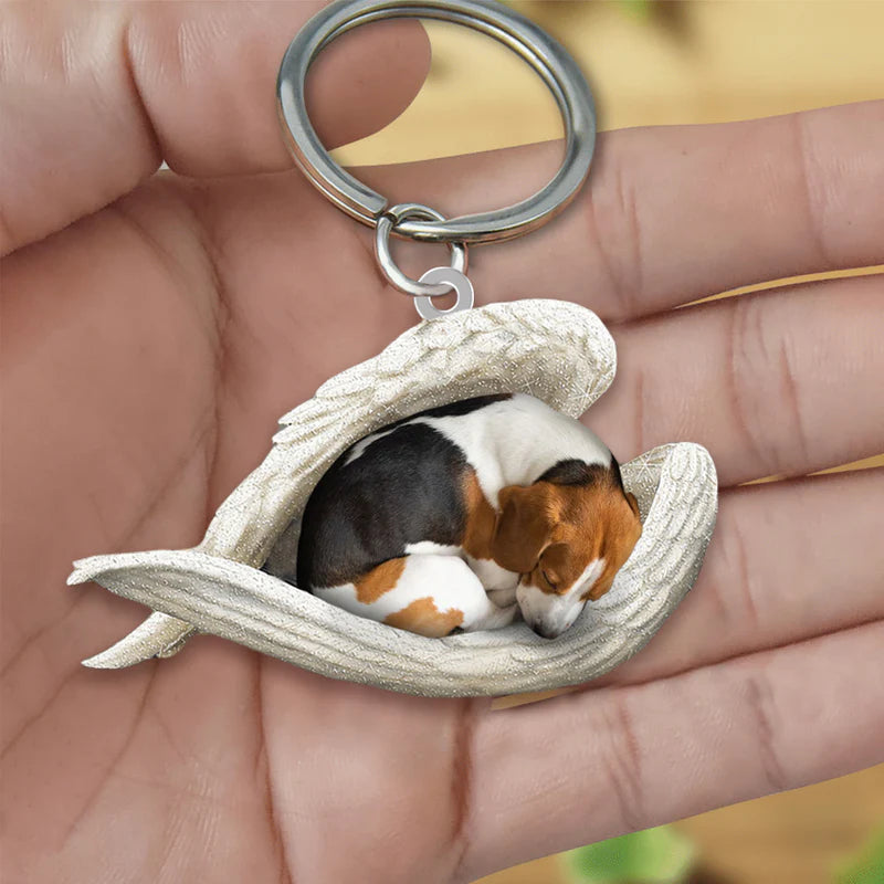 Sleeping Angel Acrylic Keychain Beagle SA049