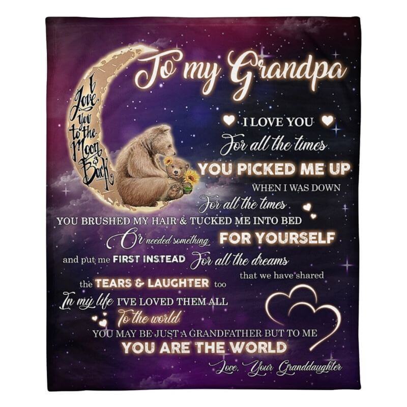 To My Grandpa - From Granddaughter - A320 - Premium Blanket