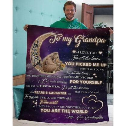 To My Grandpa - From Granddaughter - A320 - Premium Blanket