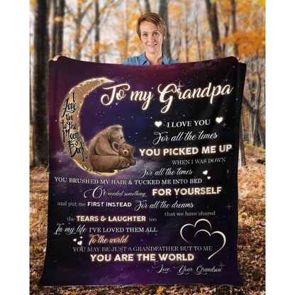 To My Grandpa - From Grandson - A320 - Premium Blanket