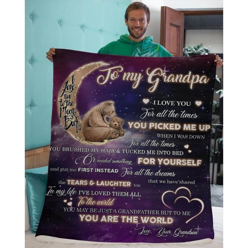To My Grandpa - From Grandson - A320 - Premium Blanket