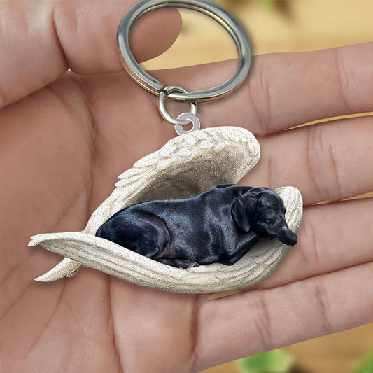 Sleeping Angel Acrylic Keychain Black Labrador SA007