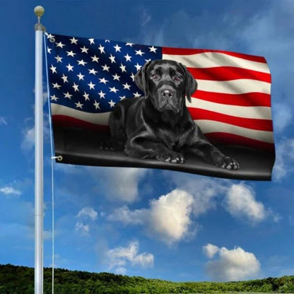 Black Labrador Retriever American Grommet Flag