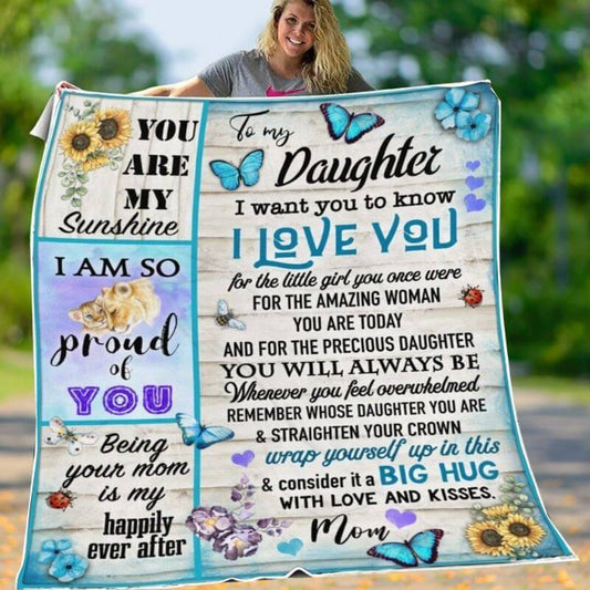 To My Daughter - From Mom - F015 - Fleece Blanket