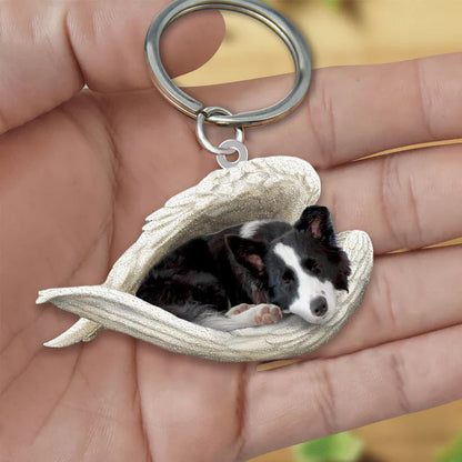 Sleeping Angel Acrylic Keychain Border Collie SA034