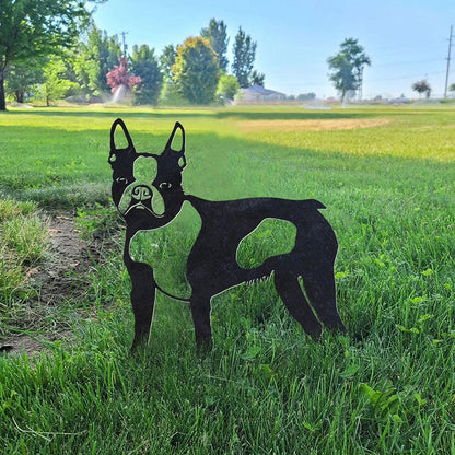 Boston Terrier Metal Silhouette