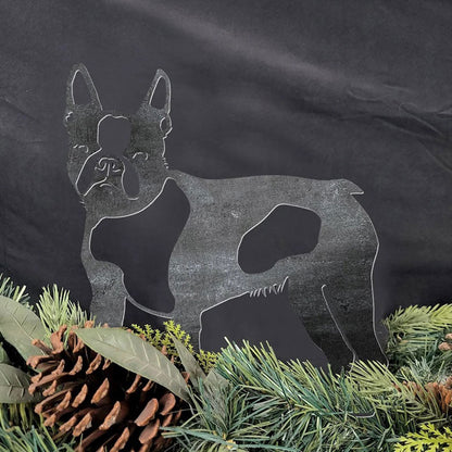 Boston Terrier Metal Silhouette