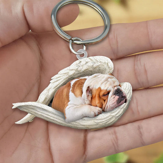 Sleeping Angel Acrylic Keychain Bulldog SA015
