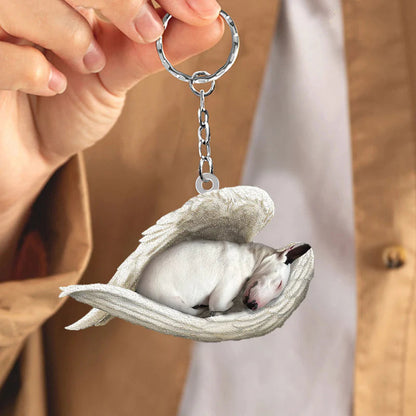 Sleeping Angel Acrylic Keychain Bull Terrier SA041