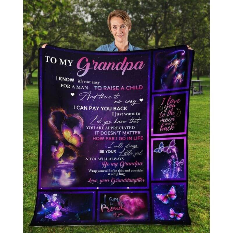 To My Grandpa - From Granddaughter - A315 - Premium Blanket