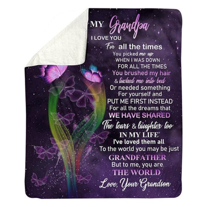 To My Grandpa - From Grandson - A319 - Premium Blanket