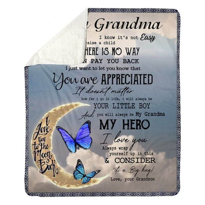 To My Grandma - From Grandson - A314 - Premium Blanket