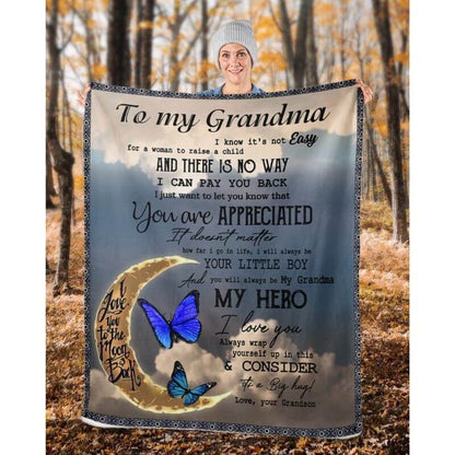 To My Grandma - From Grandson - A314 - Premium Blanket