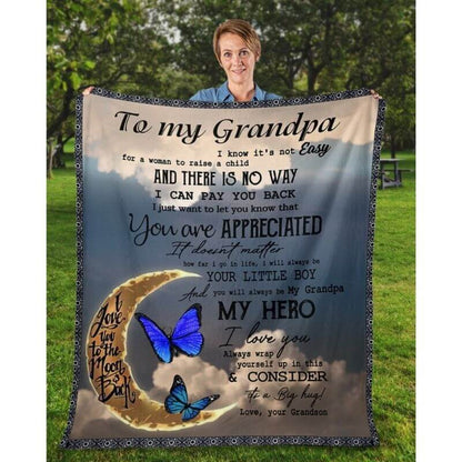 To My Grandpa - From Grandson - A314 - Premium Blanket