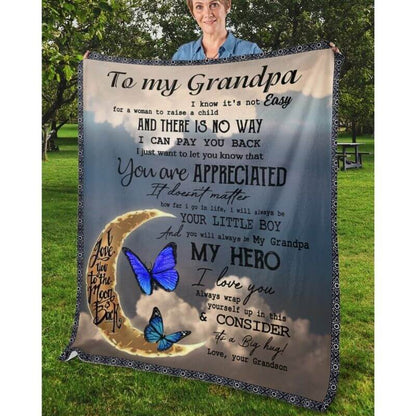 To My Grandpa - From Grandson - A314 - Premium Blanket