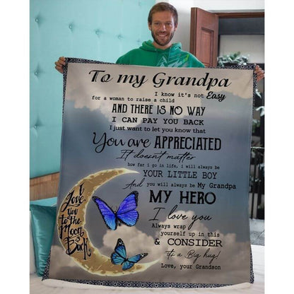 To My Grandpa - From Grandson - A314 - Premium Blanket