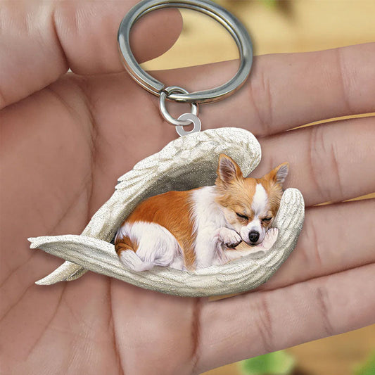 Sleeping Angel Acrylic Keychain Chihuahua SA003