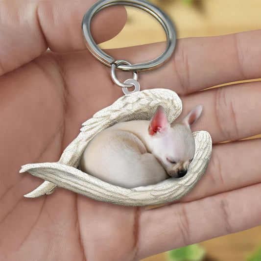 Sleeping Angel Acrylic Keychain Chihuahua SA074