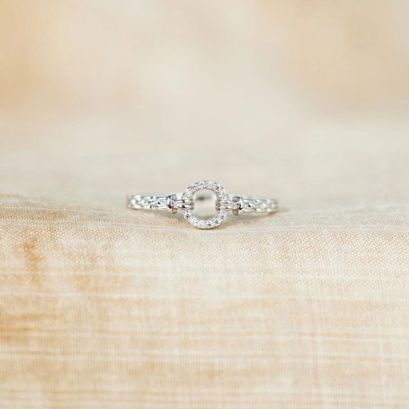To My Daughter - I Will Be With You Pavé Open Circle Ring