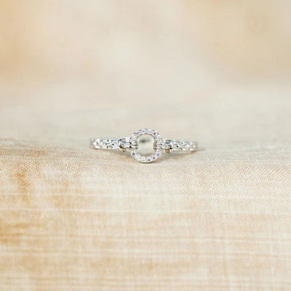To My Daughter - I Will Be With You Pavé Open Circle Ring