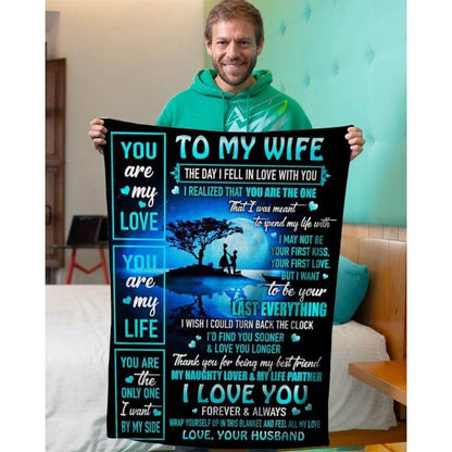 To My Wife - From Husband - A334 - Premium Blanket