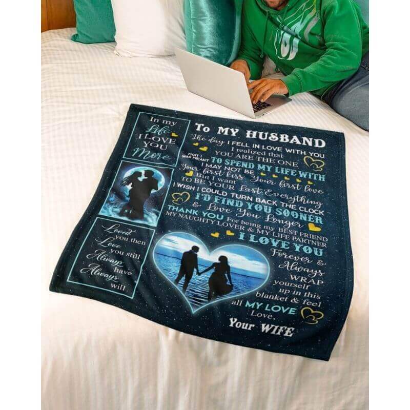 To My Husband - From Wife  - A356 - Premium Blanket