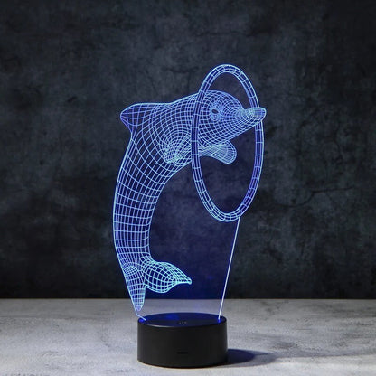 Dolphin 3D Illusion Lamp