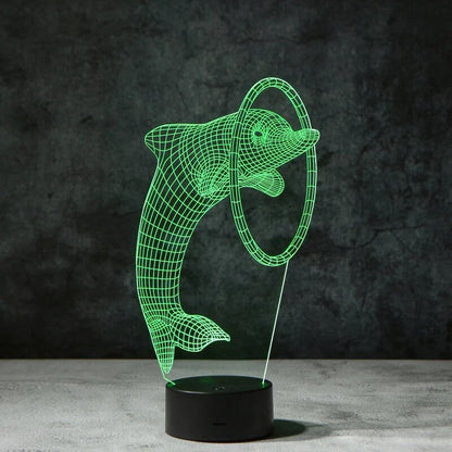 Dolphin 3D Illusion Lamp