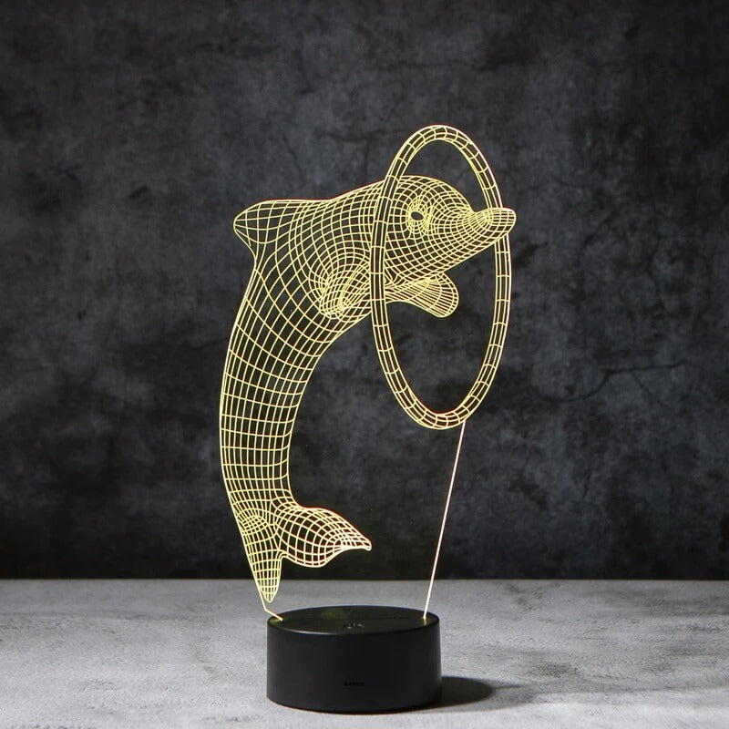 Dolphin 3D Illusion Lamp