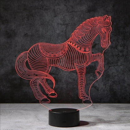 Galloping Horse 3D Illusion Lamp