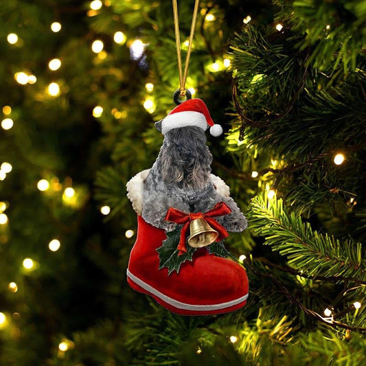 Kerry Blue Terriers In Santa Boot Christmas Hanging Ornament SB215