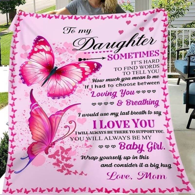 To My Daughter - From Mom - F016 - Fleece Blanket