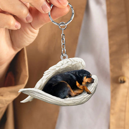 Sleeping Angel Acrylic Keychain Rottweiler SA009