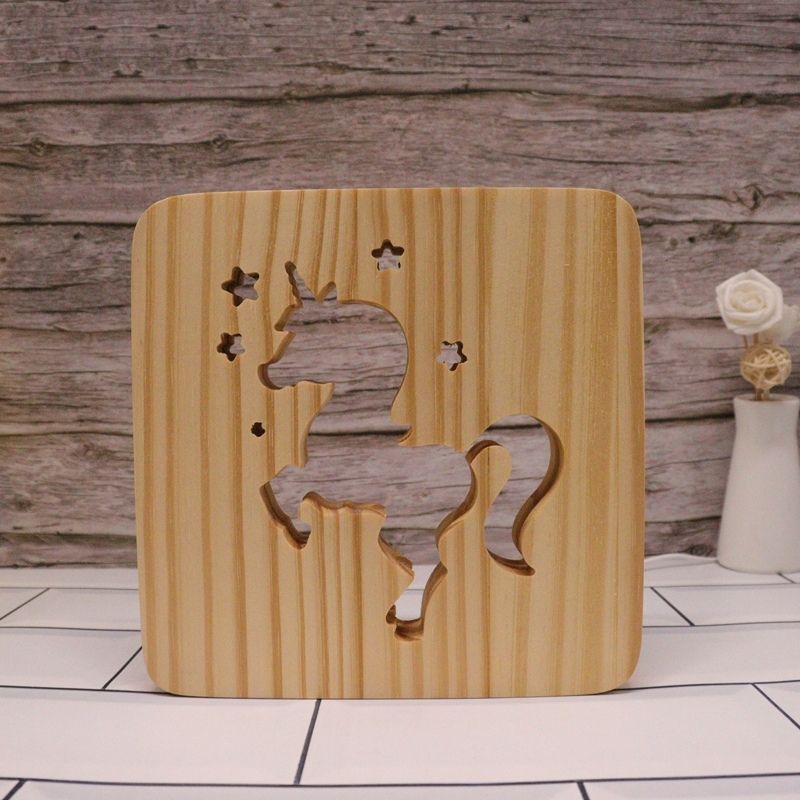 Unicorn Wooden Decorative Light