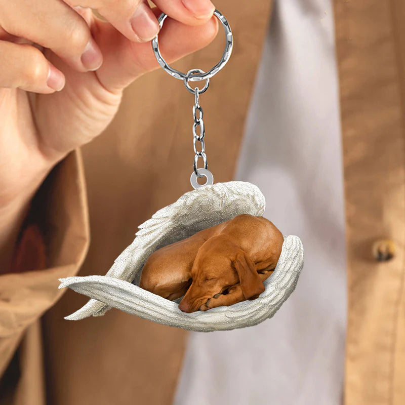 Sleeping Angel Acrylic Keychain Vizsla SA072