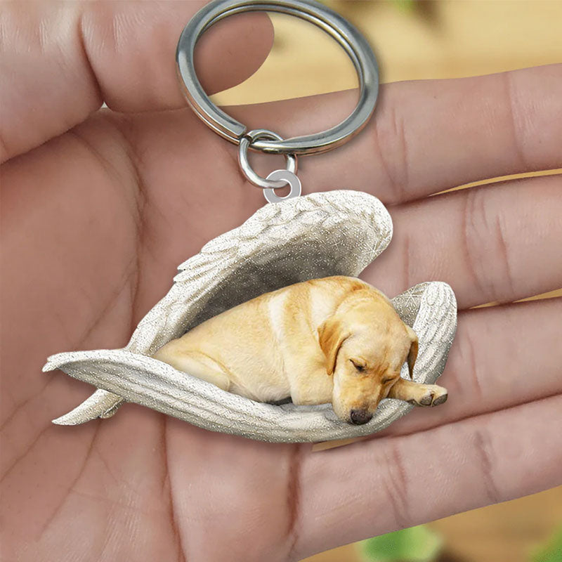 Sleeping Angel Acrylic Keychain Yellow Labrador SA008