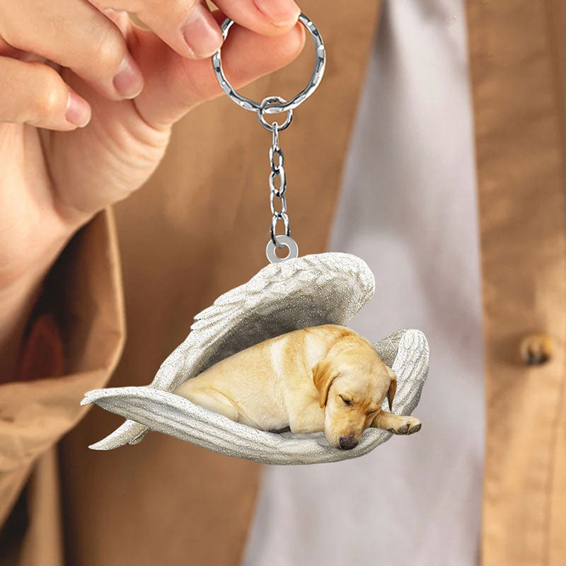 Sleeping Angel Acrylic Keychain Yellow Labrador SA008