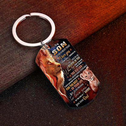 Dad To Son - Never Forget That I Love You - Lion Multi Colors Personalized Keychain - A883