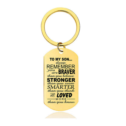 Always Remember You Are Braver Than You Believe - Inspirational Keychain - A896