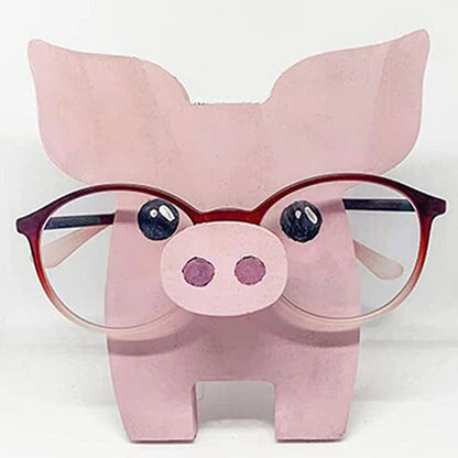 Handmade Glasses Stand Pig