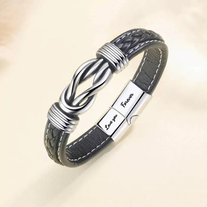 To My Man - Forever Linked Together Braided Leather Bracelet